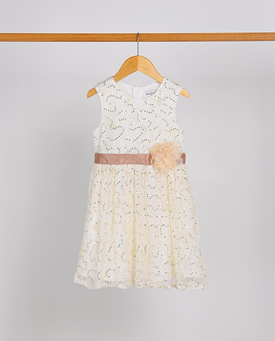 Babies & more Toddler Girls Sleeveless Lace Dress With Corsage Off White