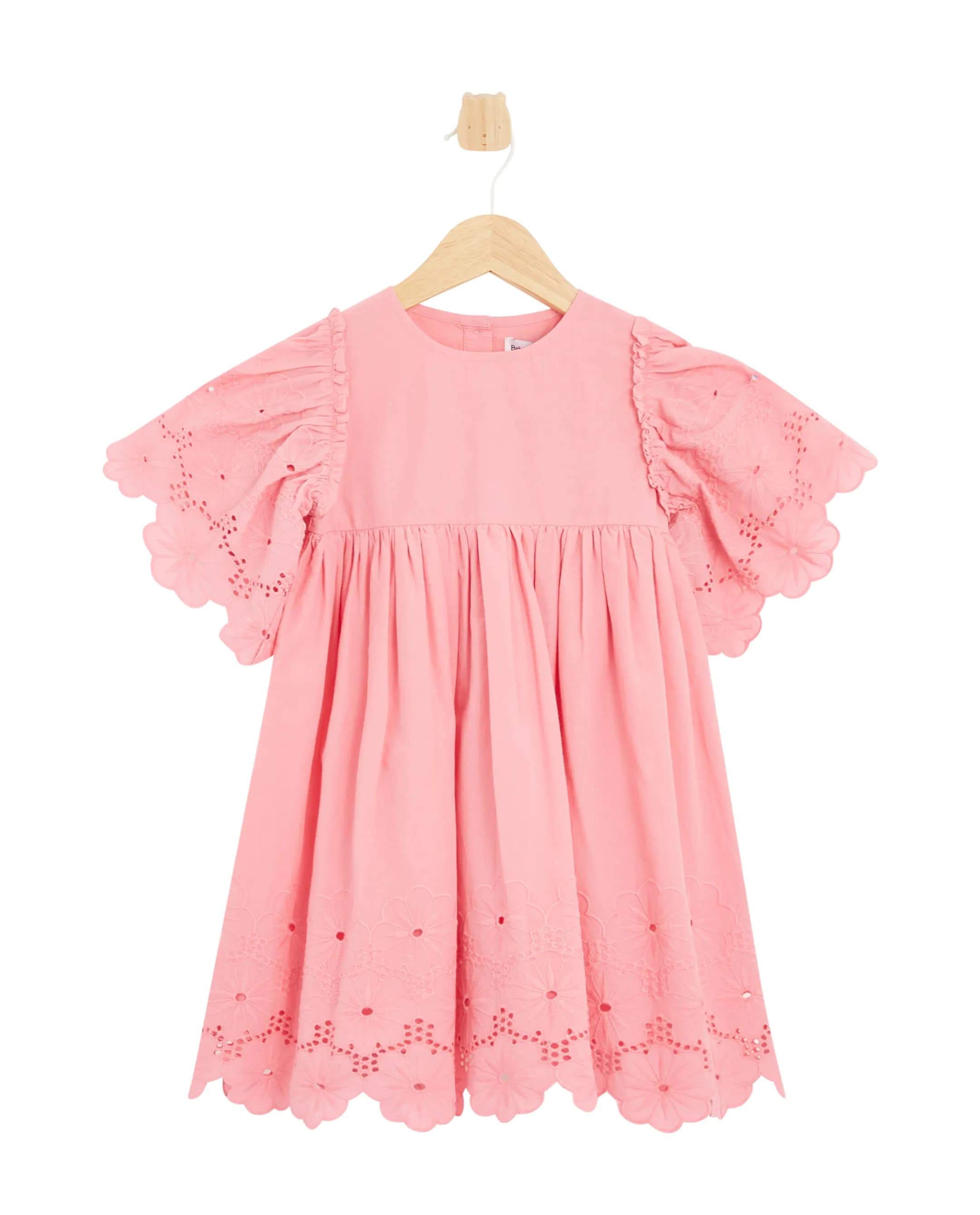 Pink Short-Sleeve Casual Dress For Toddler Girls