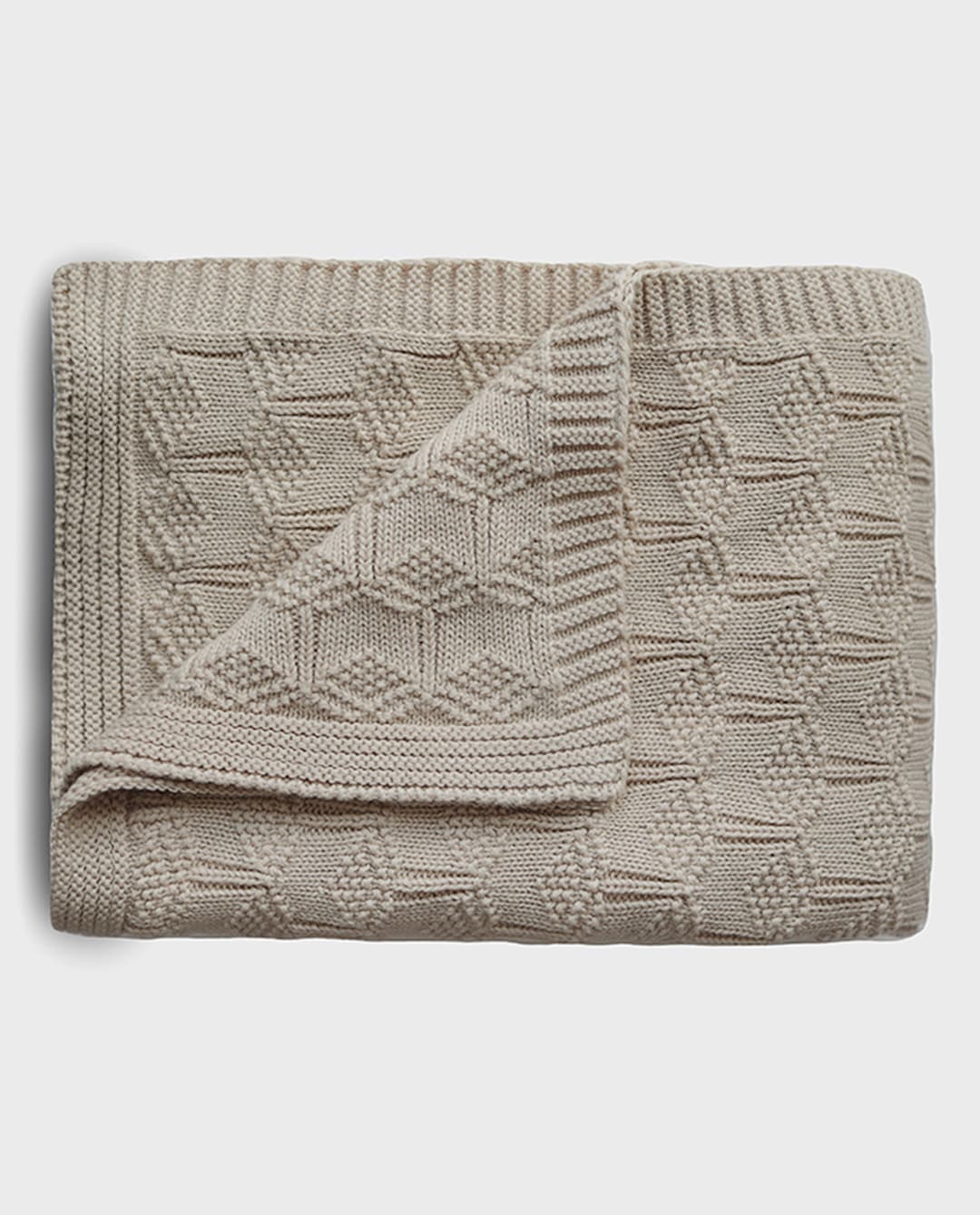 Mushie Knitted Baby Blanket Honeycomb Beige