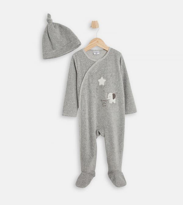 Babies & more Long Sleeve Closefeet Sleepsuit With Cap