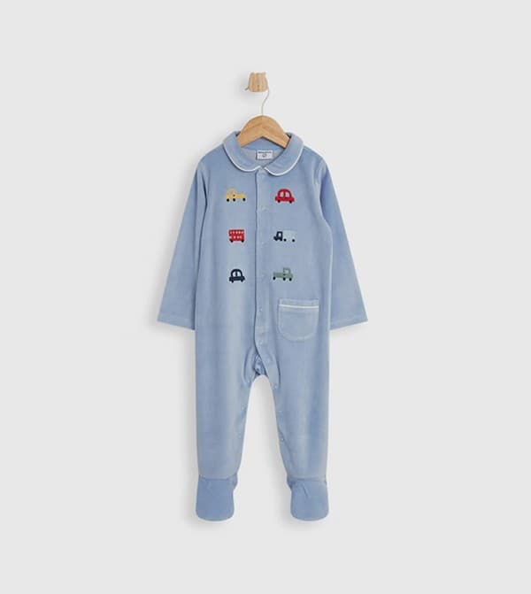 Babies & more Long Sleeves Collar Closefeet Sleepsuit