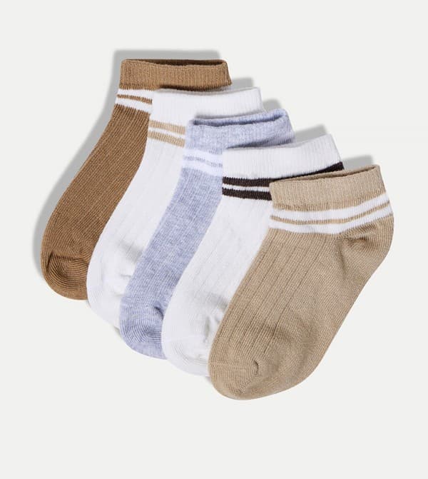 5Pack Boys Fashion Ankle Socks Non-Terry