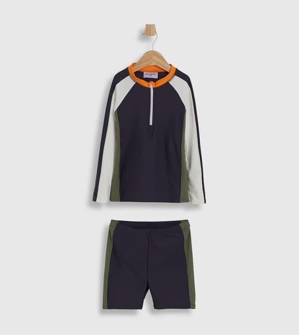 Babies & more Boys Long Sleeve Rash Vest & Swim Shorts Set